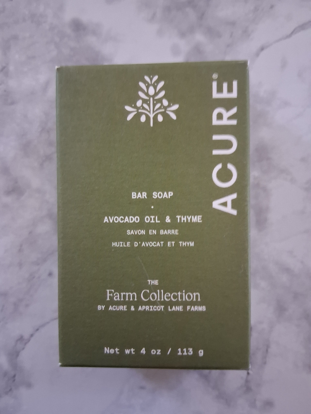 Acure Avocado Oil & Thyme Bar Soap